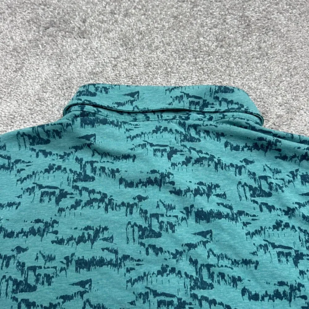 Adidas Abstract Double Eagle Pro-Am Polo Shirt Men Large Green Short Sleeve Golf
